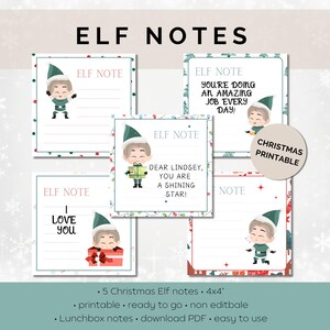 5 Elf Note Cards, Elf Notes, Christmas Elf, Elf printable kit, Elf letter, Printable Elf note, Arrival letter, Notes from Elf, Elf arrival