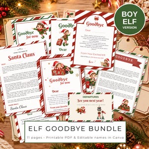 Elf Goodbye Letter Printable, Editable Farewell Letter from Santa, Goodbye for Now Elf Notes, Elf Departure Sign, Christmas Eve Elf Ideas