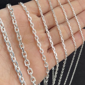 925 Sterling Silver Anchor Chain, Solid Silver Cable Chain, Anchor Link Chain, Thick Chain Necklace, Bracelet and Necklace for Men and Women