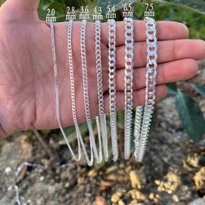 925 Sterling Silver Curb Chain, Silver Chain Necklace, Solid Silver Jewelry, Silver Chain for Men & Women, Cuban Link Chain