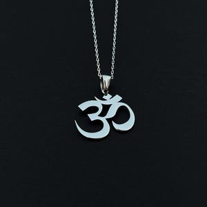 925 Sterling Silver Om Necklace, Dainty Aum Necklace, Spiritual Yoga Symbol Necklace, Yoga Teacher Gift, Meditation Gift