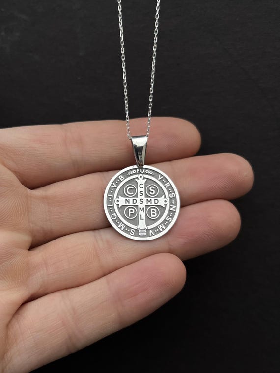 SlowSloth Heiliger Benedikt Anhänger Herren Damen 925 Sterling
