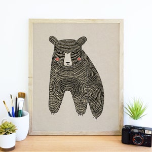 The Bear No Words Art Print Animal Illustration Home & Nursery Decor image 5