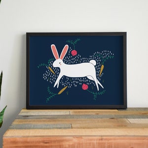 Impresión de arte animal conejito encantado / Ilustración animal Decoración del hogar y la guardería imagen 5
