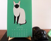 2016 Calendar, Cat Desk Calendar, Wall Calendar