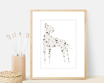 Impresión de arte de perro dálmata / Ilustración de raza de perro - Impresión de perro de decoración del hogar