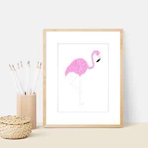 Flamingo Animal Art Print Animal Illustration Home & Nursery Decor image 1