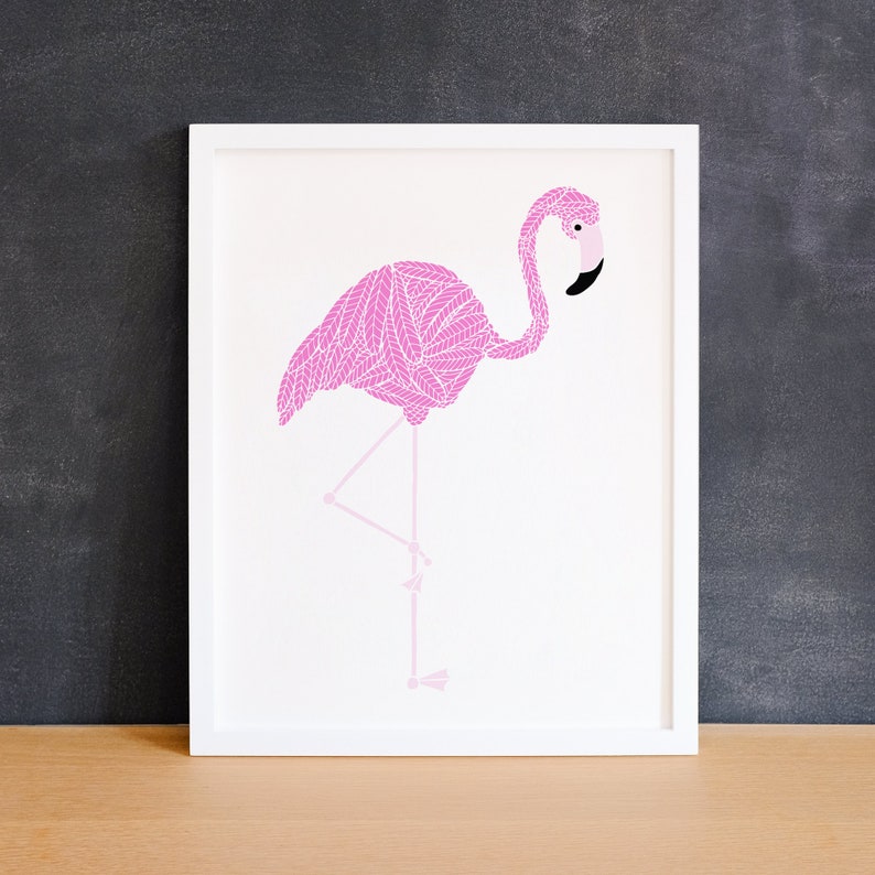Flamingo Animal Art Print Animal Illustration Home & Nursery Decor image 4