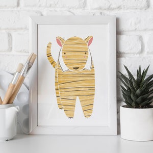 Tiger-Kunst, Baby-Tier-Druck, Safari-Tier-Kunst, Safari-Tiger-Druck, Tierkunst, Dschungel-Tiger, Tiger-Kinderzimmer-Dekor, Tiger-Illustration Bild 7