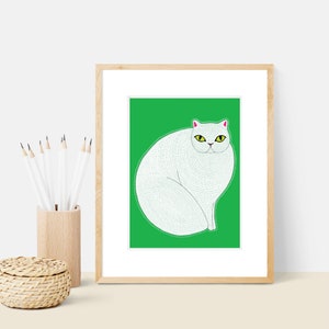 Persian Cat Animal Art Print Animal Illustration Home & Nursery Decor image 1