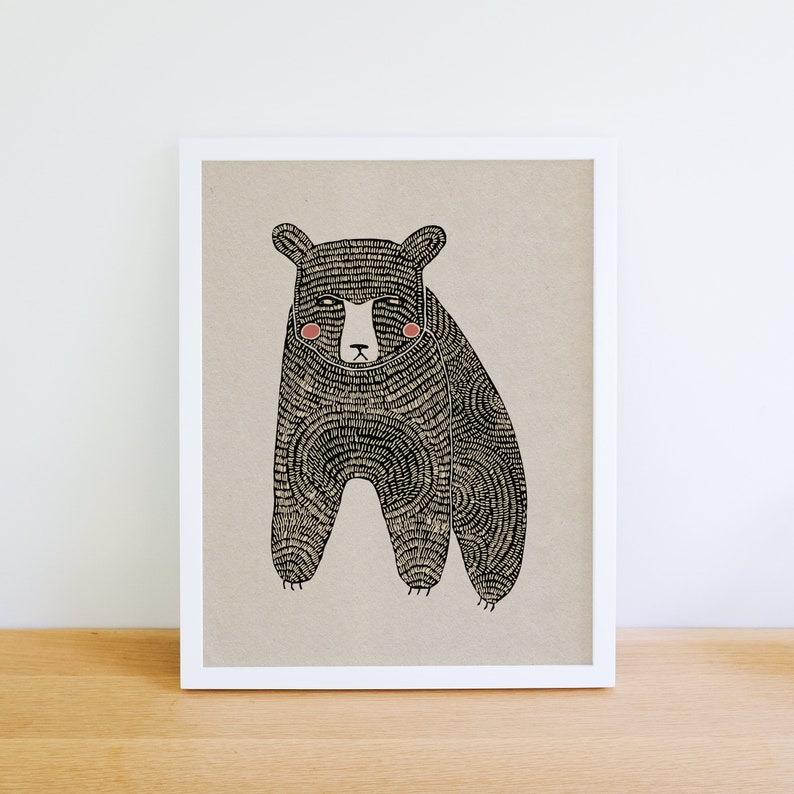 The Bear No Words Art Print Animal Illustration Home & Nursery Decor image 3