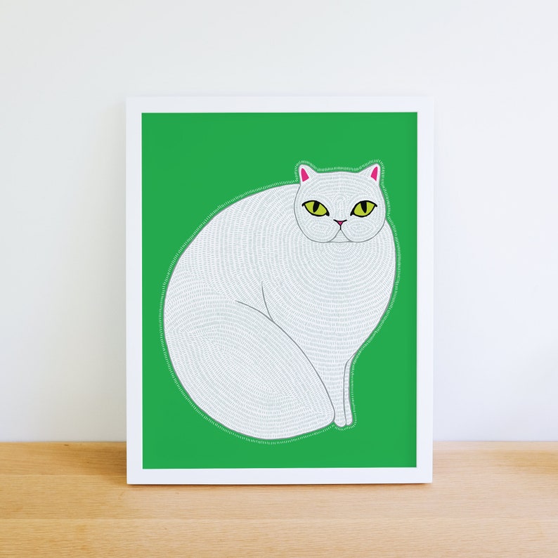 Persian Cat Animal Art Print Animal Illustration Home & Nursery Decor image 3