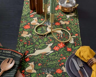 Evergreen Christmas Forest Table Runner
