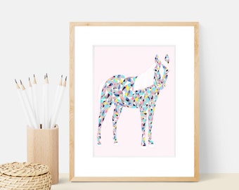 Party Horse Animal Art Print | Animal Illustration Home & Nursery Decor