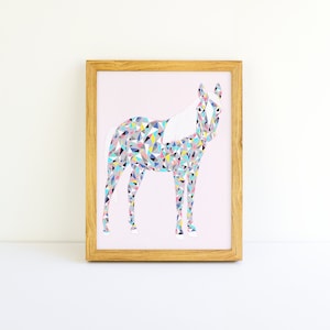 Party Horse Animal Art Print Animal Illustration Home & Nursery Decor image 2
