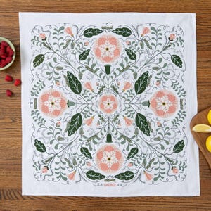 Roze viooltjes theedoek | meelzakhanddoek, theedoek, theedoek, benodigdheden voor thuis, housewarmingcadeau, huwelijkscadeau, cadeau voor haar