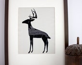 Winter Deer Illustration: Antler Animals Series