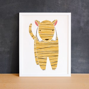 Tiger-Kunst, Baby-Tier-Druck, Safari-Tier-Kunst, Safari-Tiger-Druck, Tierkunst, Dschungel-Tiger, Tiger-Kinderzimmer-Dekor, Tiger-Illustration Bild 5