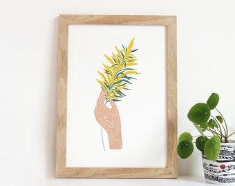 Nebraska State Flower Art Print | Nebraska Goldenrod - State Flower - Nebraska State Wall Art - Home Decor