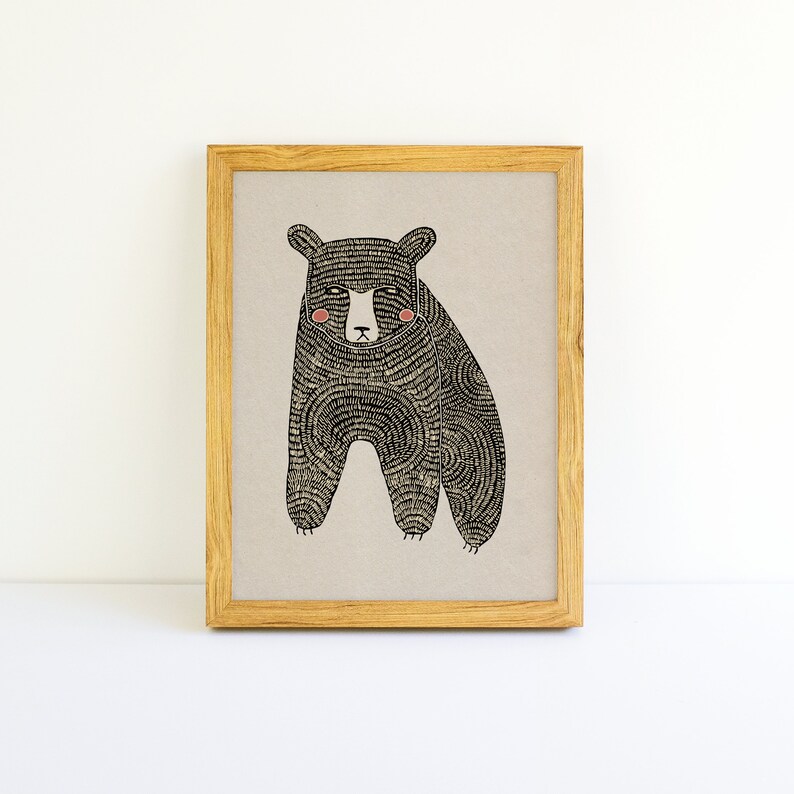 The Bear No Words Art Print Animal Illustration Home & Nursery Decor image 2