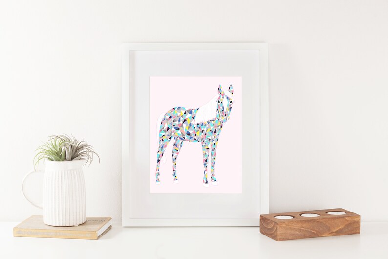 Party Horse Animal Art Print Animal Illustration Home & Nursery Decor image 6