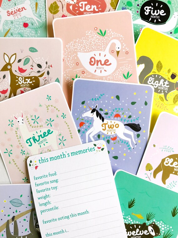 baby milestone cards etsy