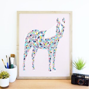 Party Horse Animal Art Print Animal Illustration Home & Nursery Decor image 5