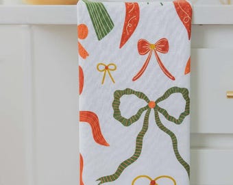 Bows Tea Towel | flour sack towel, dish towel, kitchen towel, home essentials, housewarming gift, Christmas gift, gift for her
