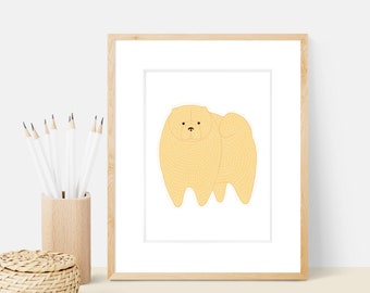 Chow Chow Dog Art Print | Dog Breed Illustration - Home Decor Dog Print