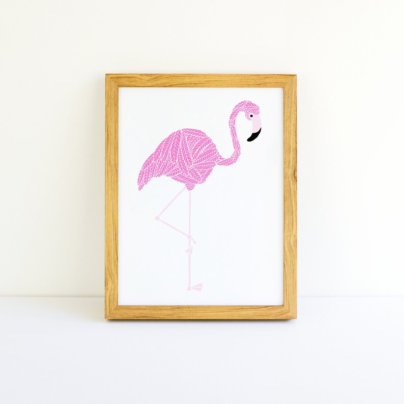 Flamingo Animal Art Print Animal Illustration Home & Nursery Decor image 2