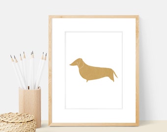 Doxie Dog Art Print | Dog Breed Illustration - Home Decor Dog Print
