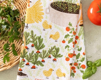 Paño de cocina con diseño de gallina de jardín, paño de cocina, paño de cocina, artículos esenciales para el hogar, regalo de inauguración de la casa, regalo de boda, regalo para ella