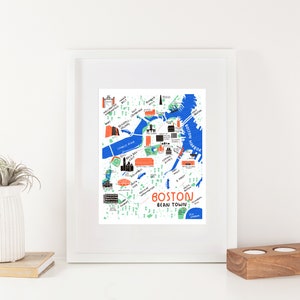 Boston, Massachusetts City Illustrated Map City Map Illustration & Home Decor image 6