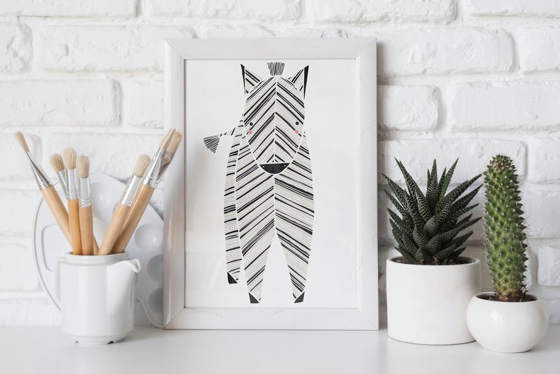 Zebra Art, Zebra Baby Animal Print, Safari Animal Art, Zebra Print, Animal Art, Zebra, Zebra Nursery Decor, Zebra Nursery Print image 4