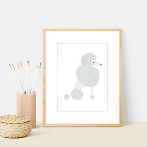 Poodle Dog Art Print | Dog Breed Illustration - Home Decor Dog Print