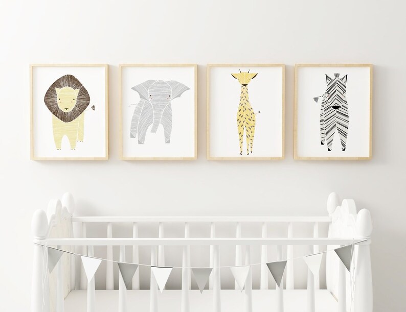 Tiger-Kunst, Baby-Tier-Druck, Safari-Tier-Kunst, Safari-Tiger-Druck, Tierkunst, Dschungel-Tiger, Tiger-Kinderzimmer-Dekor, Tiger-Illustration Bild 2