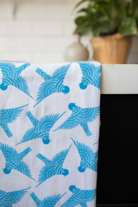 Bluebird Tea Towel Flour Sack Towel Dish Towel Kitchen 