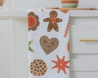 Christmas Cookies Tea Towel | flour sack towel, dish towel, kitchen towel, home essentials, housewarming gift, Christmas gift, gift for her