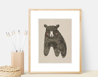 The Bear No Words Art Print | Animal Illustration Home & Nursery Decor