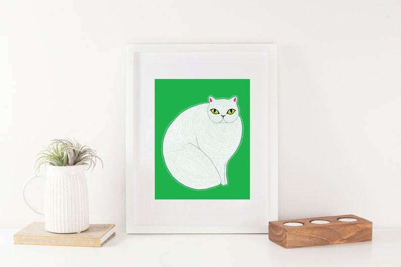 Persian Cat Animal Art Print Animal Illustration Home & Nursery Decor image 6