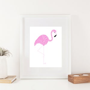 Flamingo Animal Art Print Animal Illustration Home & Nursery Decor image 6