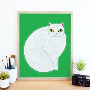 Persian Cat Animal Art Print Animal Illustration Home & Nursery Decor image 5