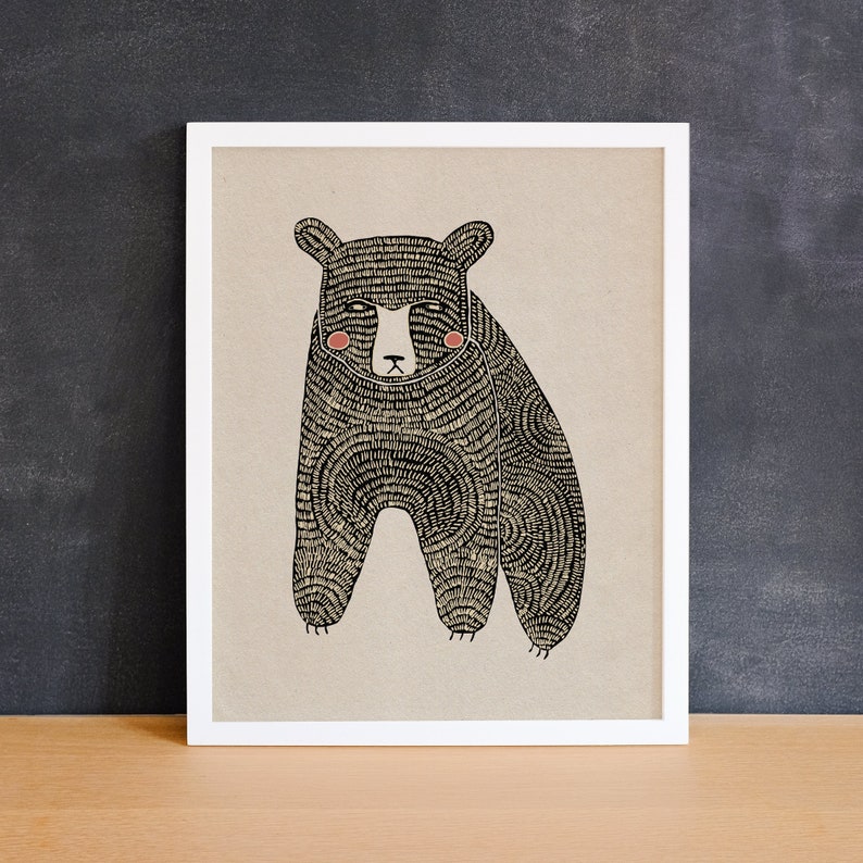 The Bear No Words Art Print Animal Illustration Home & Nursery Decor image 4