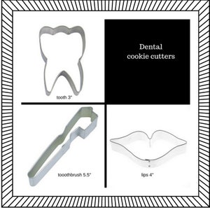 Toothbrush or Tooth or Lips cookie cutter or set of 3 YOU PICK Dental Dentist tooth brush