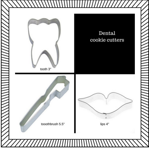 Cortador de galletas para cepillo de dientes o dientes o labios o juego de 3 cepillos de dientes para dentista dental