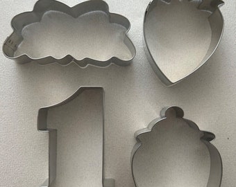 Strawberry Cookie Cutter set, you pick your cutters, jam jar, number one, berry garland plaque, strawberry, Berry sweet