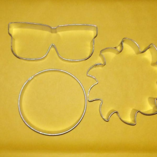 Solar Eclipse cookie cutter set of 3 Ltd edition available Sun cookie cutter, 2.5" Moon Cookie cutter, Viewing glasses cookie cutter,
