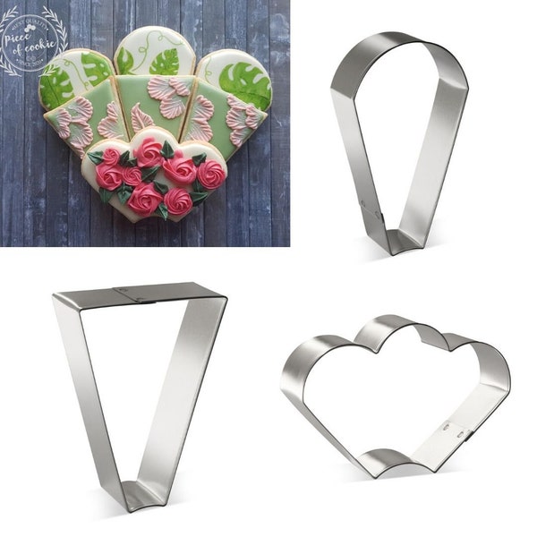 Platter design trapezoid cookie cutter, Pie shape cookie cutter, metal cookie cutter.  Made In USA