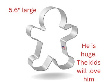 Large Gingerbread Man cookie cutter, 5.75", big gingerbread boy, Christmas cookie cutter