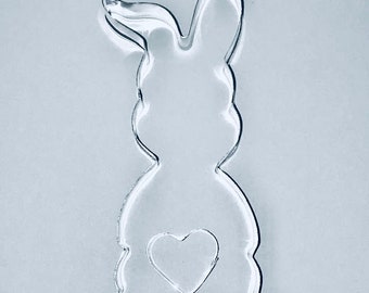 Easter bunny cookie cutter set of 2, mini heart and Chocolate bunny cookie cutter with bent ear. Made IN USA